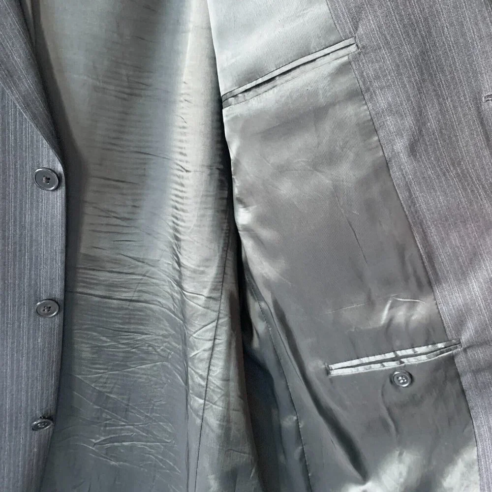 Joseph Abboud Nordstrom Mens Wool Striped 3 Button Sport Coat Suit Blazer Sz 42L